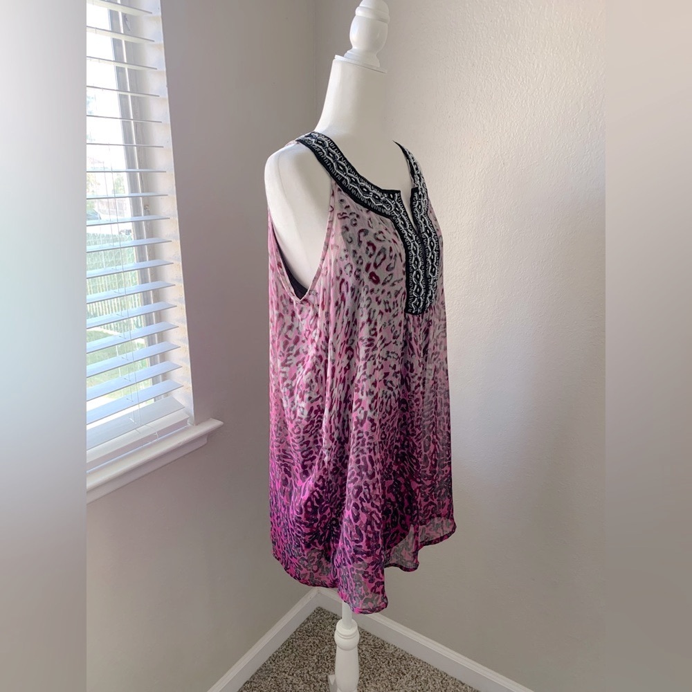 FYLO Pink and Black Animal Print Top - Picture 2 of 4